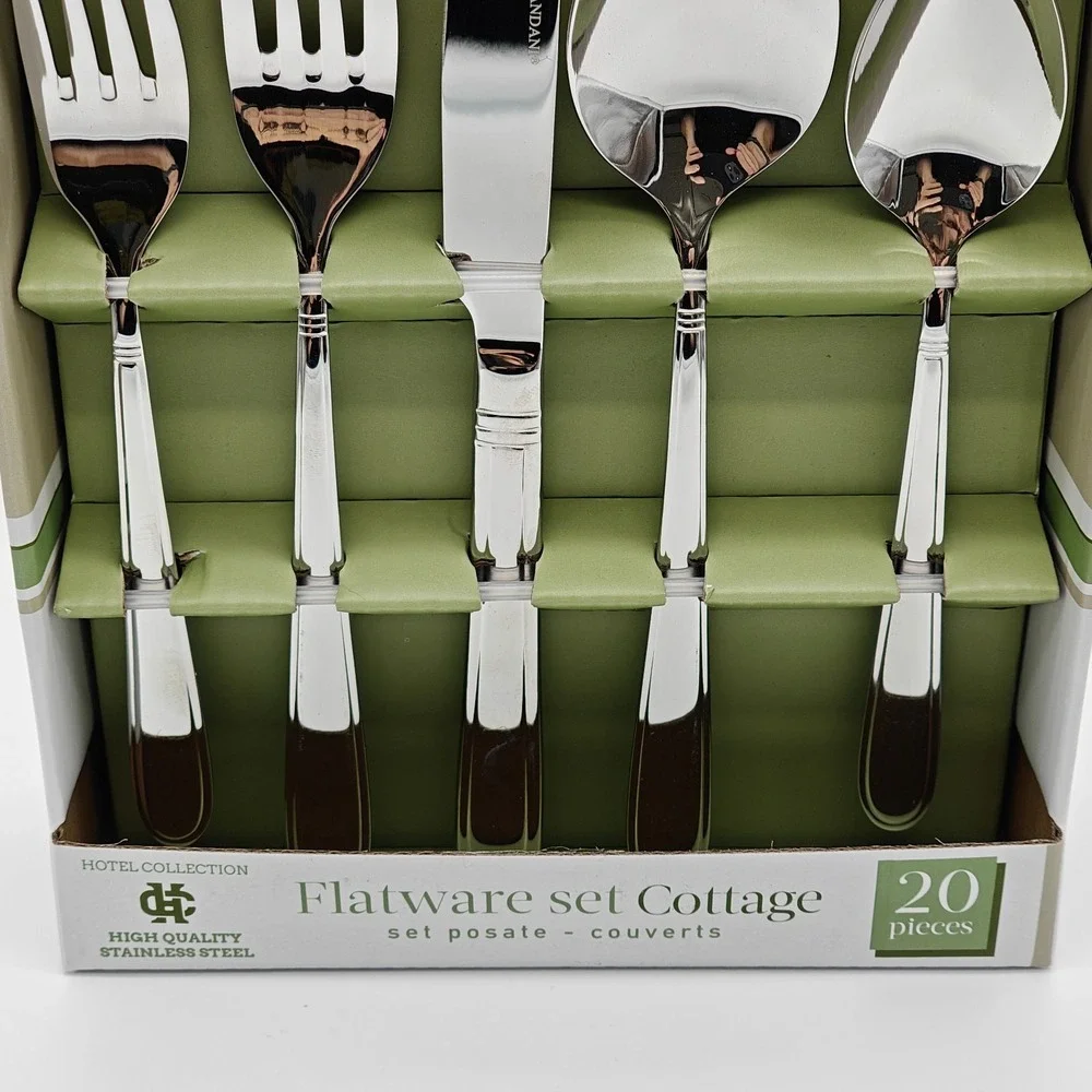 Brandani Italy 20 Piece COTTAGE Stainless Flatware Set Hotel Collection New